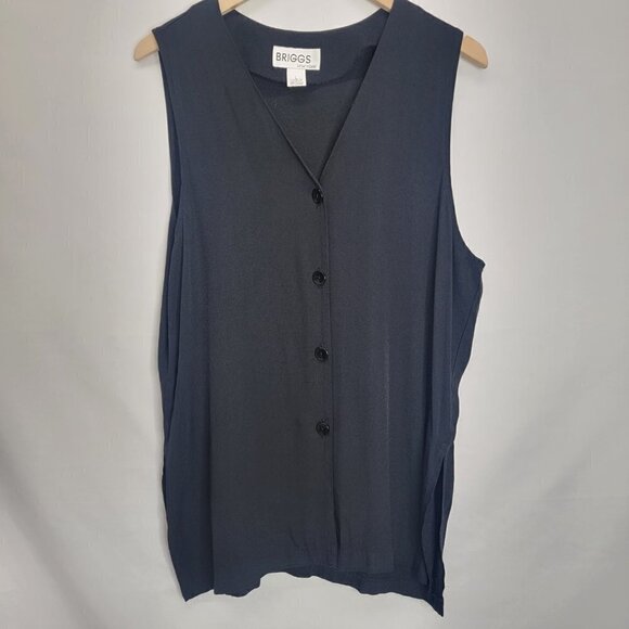 BRIGGS New York Black Long Side Slit Tank Tunic - Picture 3 of 11
